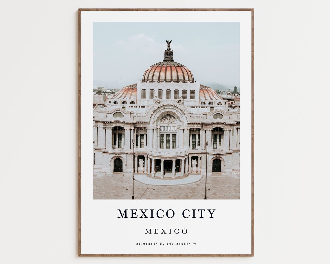 Mexico Travel Print, Pastel Minimalist Poster