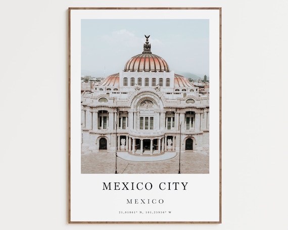 Mexico Travel Print, Pastel Minimalist Poster