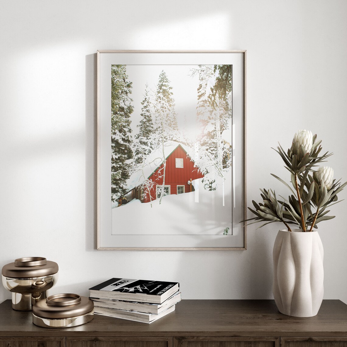 Winter White Forest Christmas Wall Art Print - Image 2