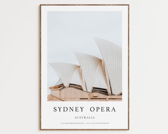 Sydney Opera Australia Travel Poster, City Wall Art