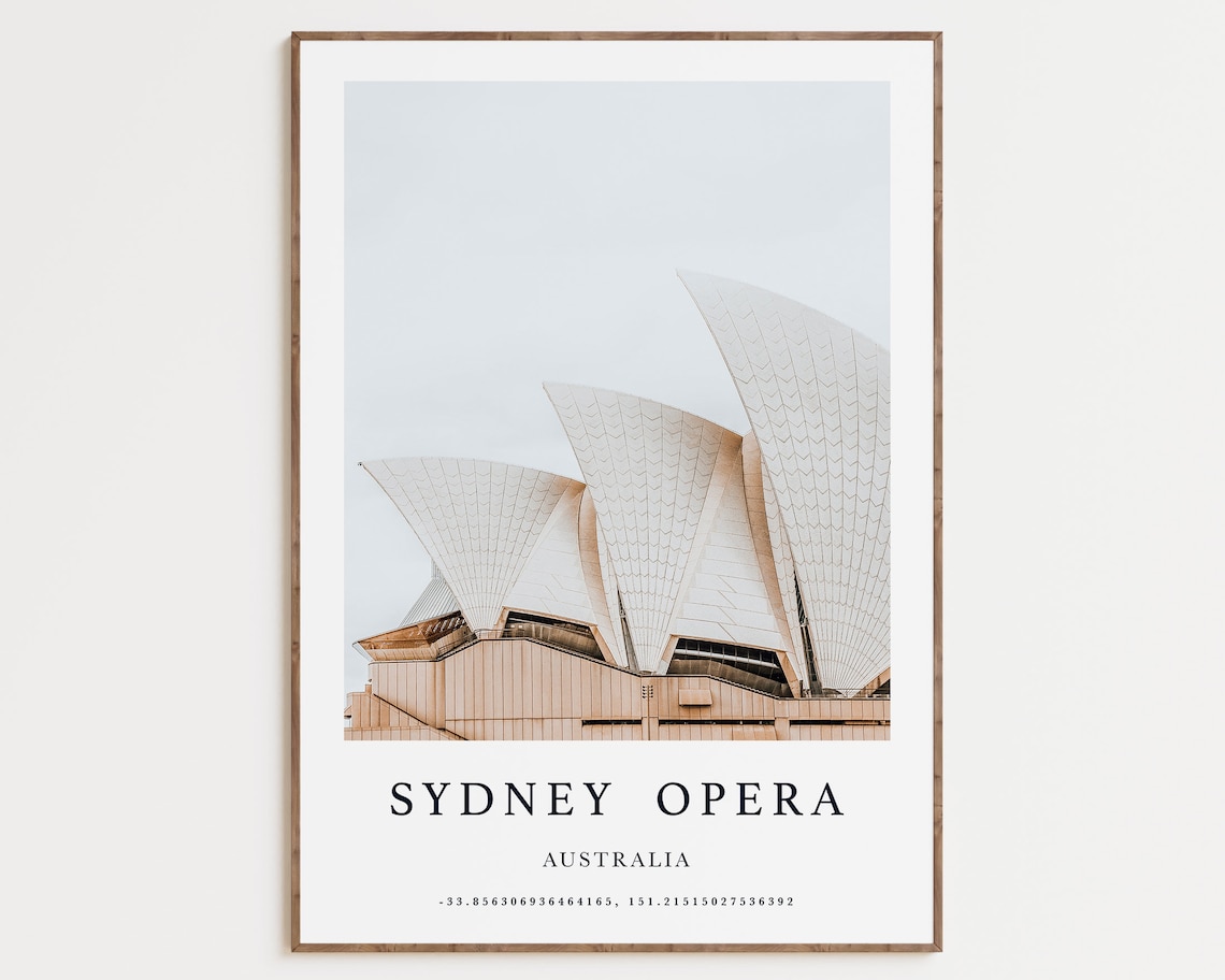 Sydney Opera Australia Travel Poster, City Wall Art