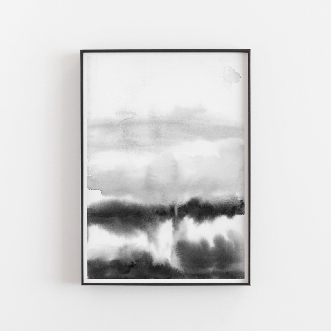 Watercolor Minimalist Art Print, Black And White - Image 2