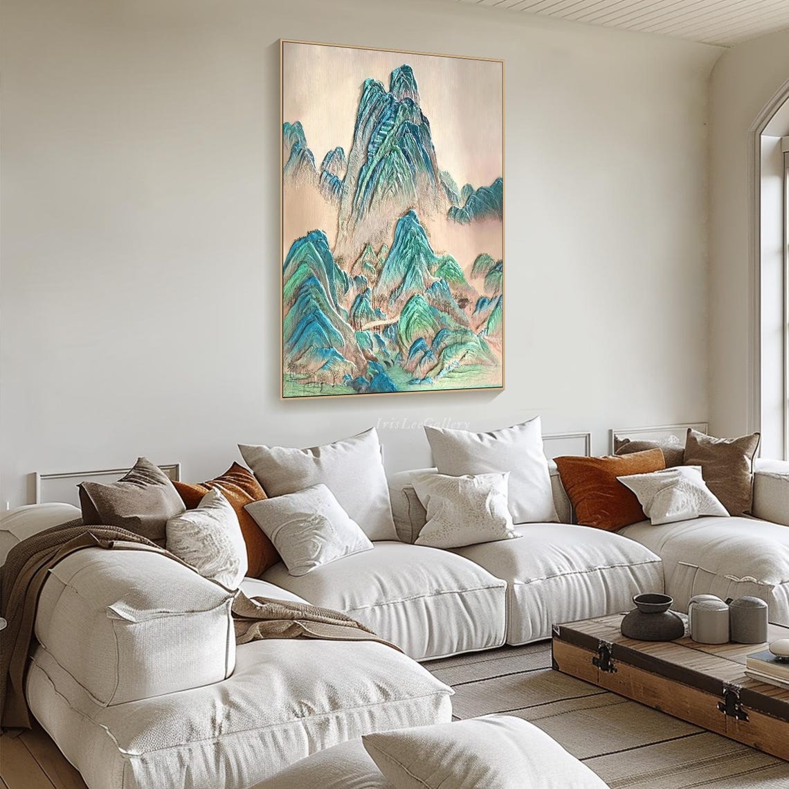 3d Textured Abstract Mountain Wall Art Landscape Painting On Handmade Nature Inspired Art Unique Rustic Painting Living Room Decor - Image 2