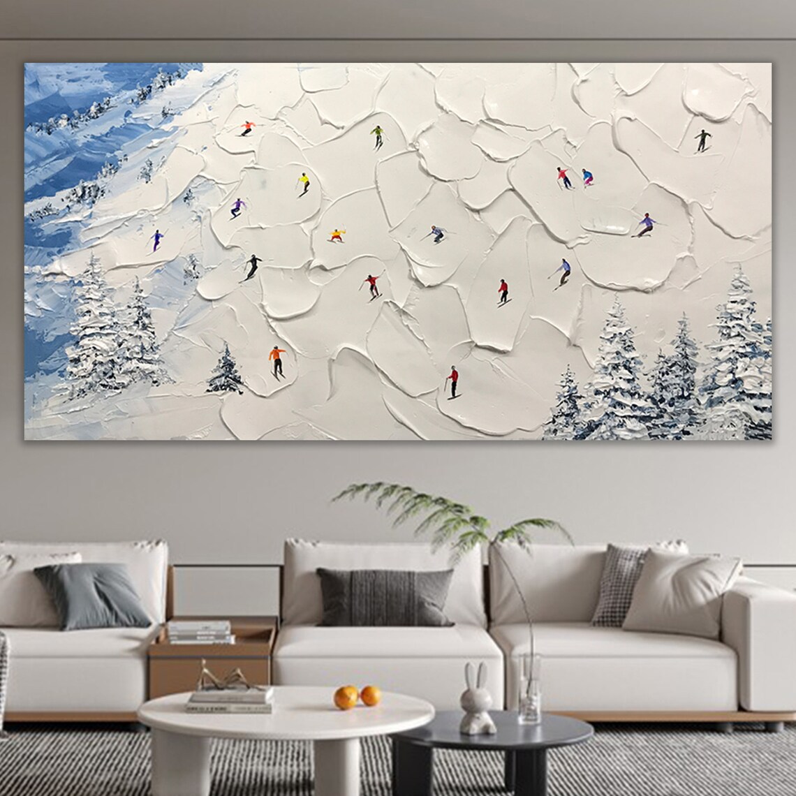 Skier on Snowy Mountain Art Print, Personalized - Image 2