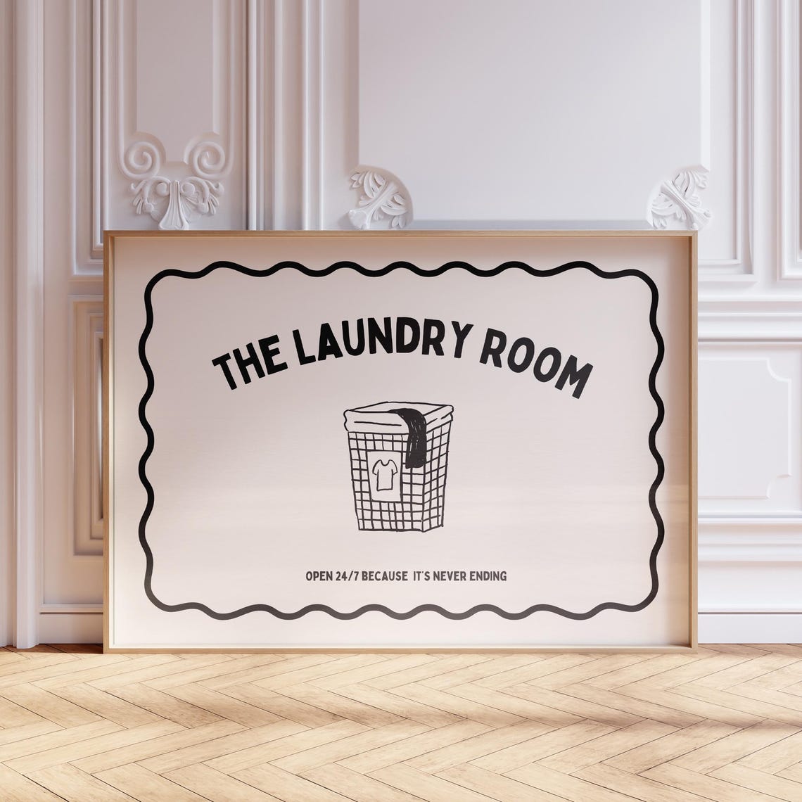 The Laundry Room Wall Art Funny Black White Typography Print Modern Minimalist Poster Sign For Neutral