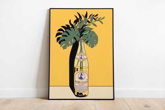 Club Mate Plant Poster, Minimalist Botanical Art Print