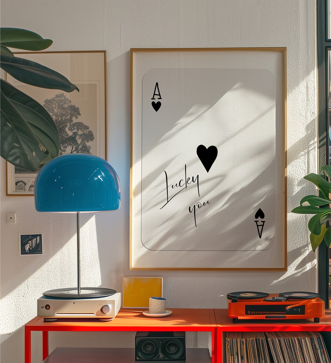 Ace Of Hearts Lucky You Retro Wall Art Poster - Image 2