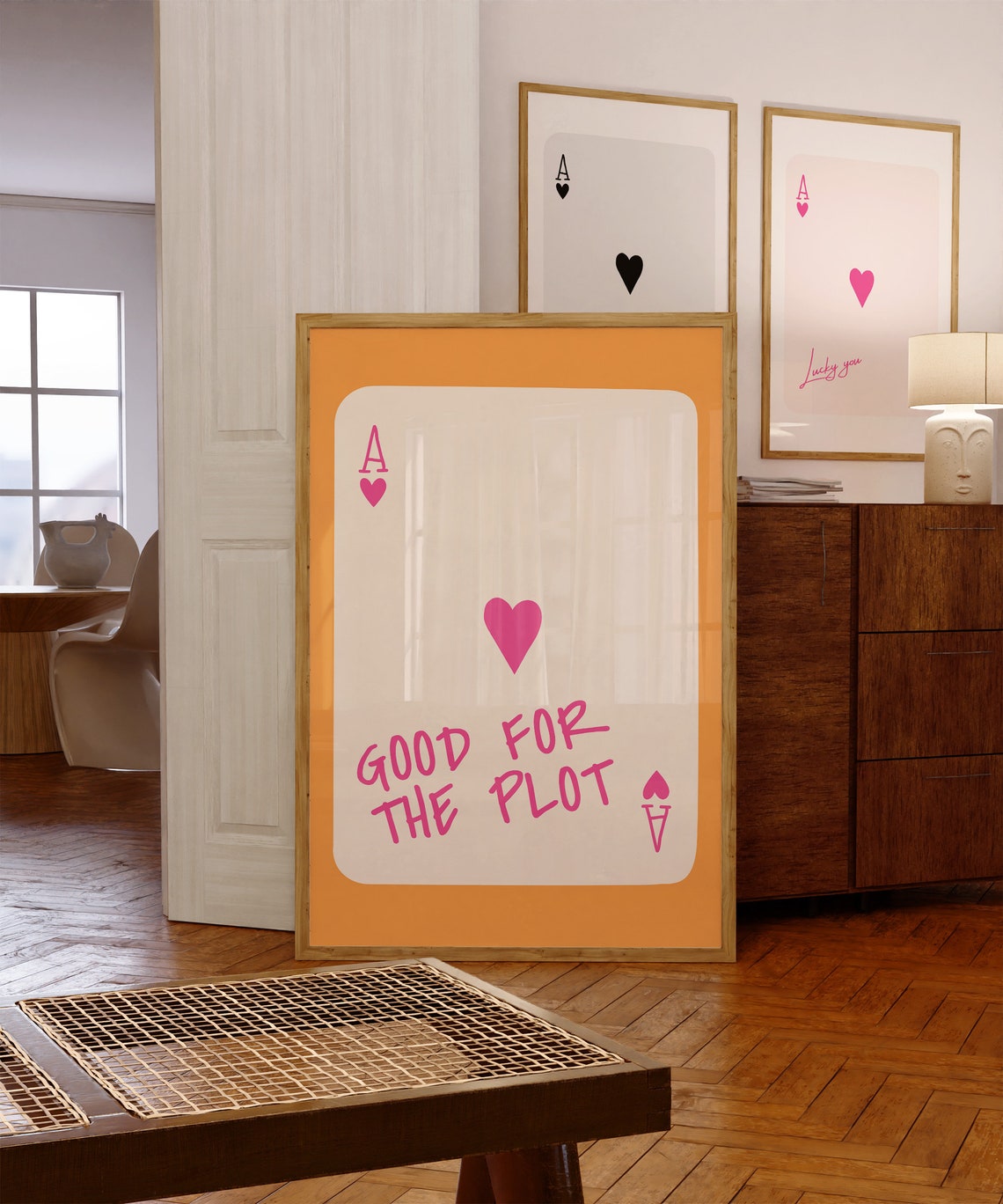 Good for the Plot Pink Ace of Hearts Retro Trendy Y2K Wall Art - Image 2