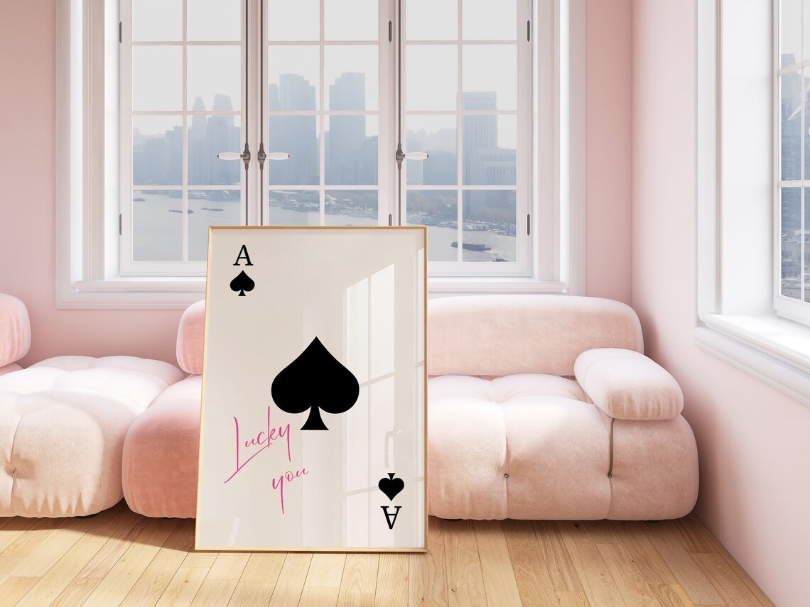 Ace Of Spades Retro Poster, Lucky You Wall Art - Image 2
