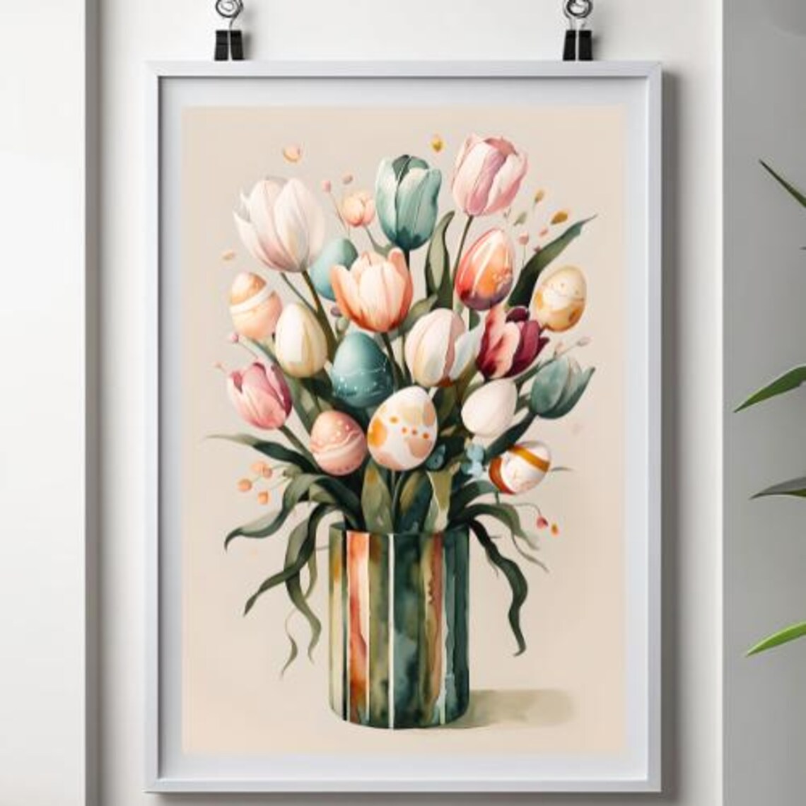 Easter Flower Egg Art Print, Spring Floral Decor - Image 2