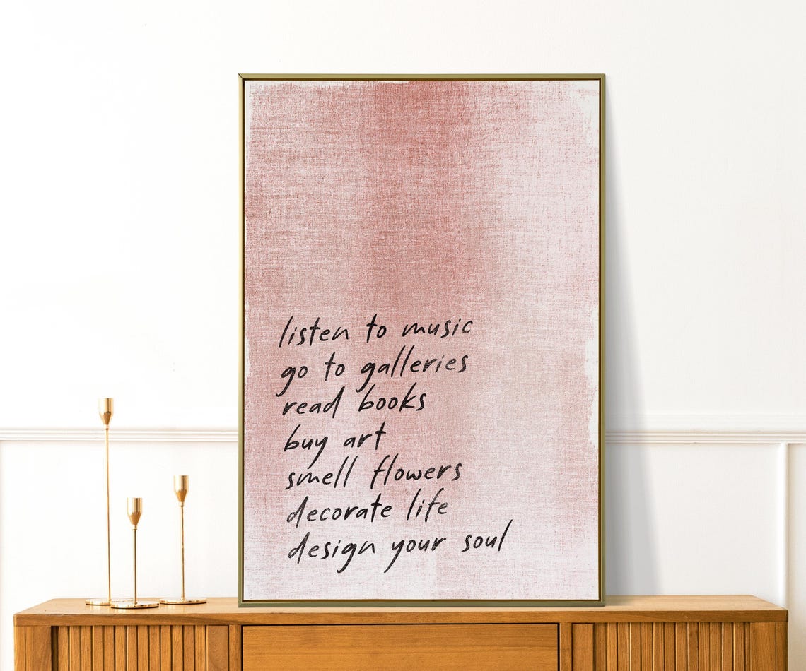Romanticize Your Life Handwritten Quote Pink Minimalist Art Poster
