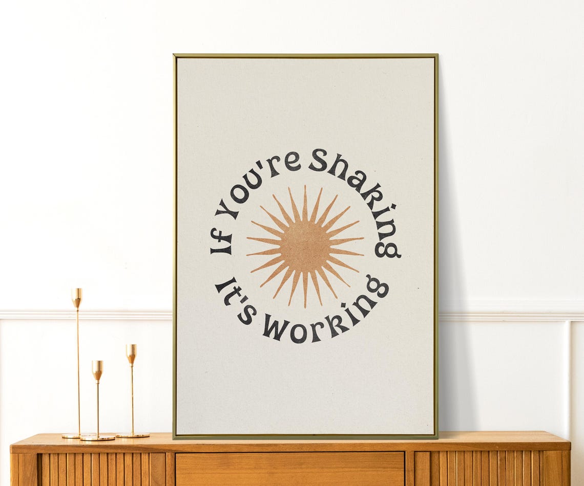 If Youre Shaking Its Working Cute Pilates Yoga Wall Art Motivational Gym Decor Girly Workout Poster For Home Or Studio Gift