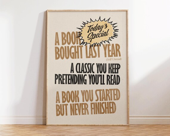 Today's Special Funny Book Lover Retro Menu Reader Quote Poster