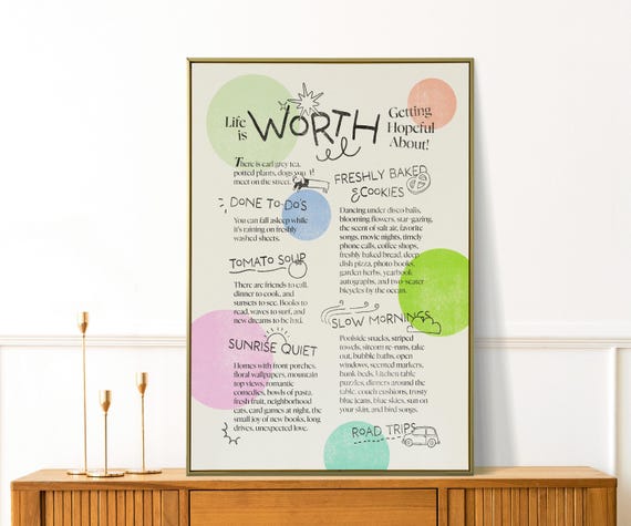 Things To Be Hopeful About Print Inspirational Quotes Trendy Apartment Decor Self Love Cute Affirmation Wall Art