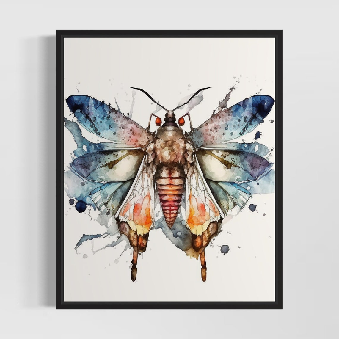 Moth Watercolor Art Print Moth Wall Art Poster Original Artwork By Artist