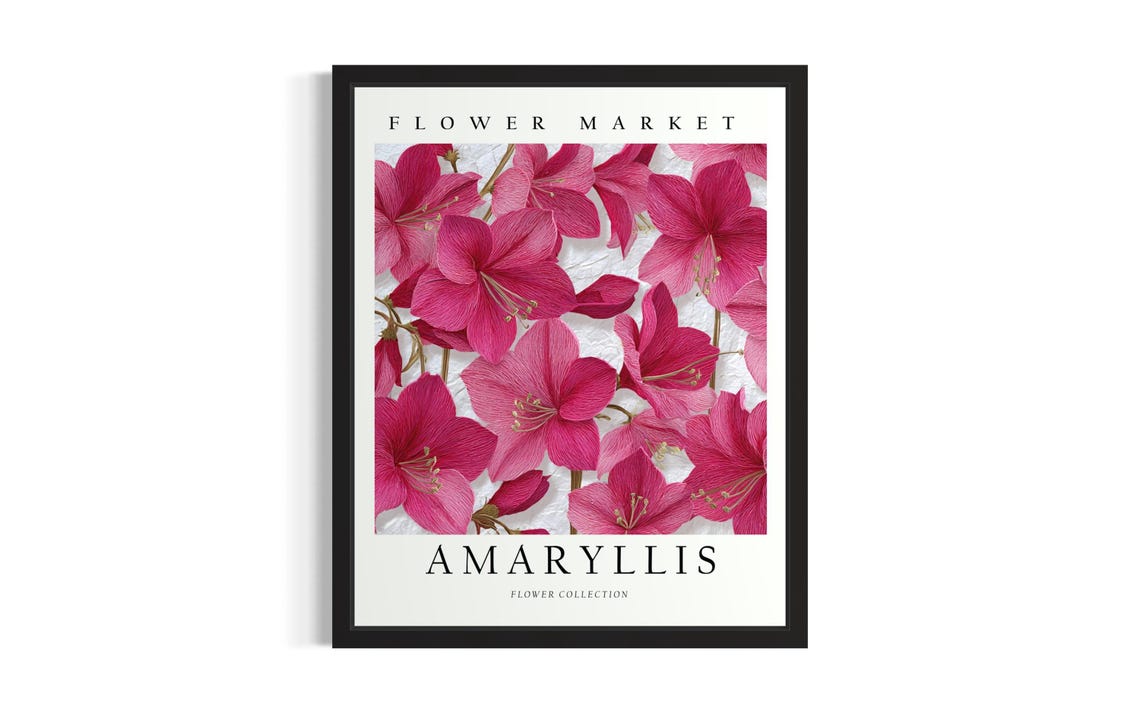 Flower Market Amaryllis Bloom Art 3D Paper Flower Collection Poster