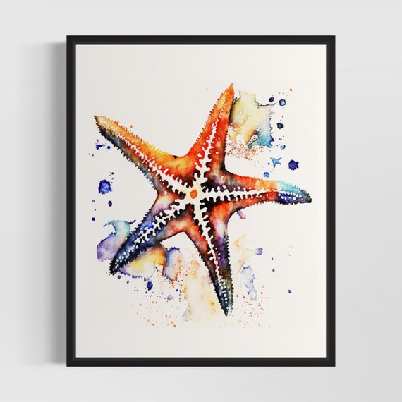 Starfish Watercolor Art Print Starfish Painting Wall Art Poster Original Artwork By Artist