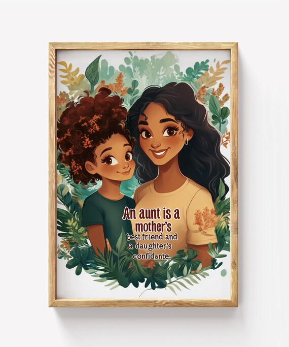 Aunt And Niece Quote Mothers Best Friend Sweet Floral Gift Poster