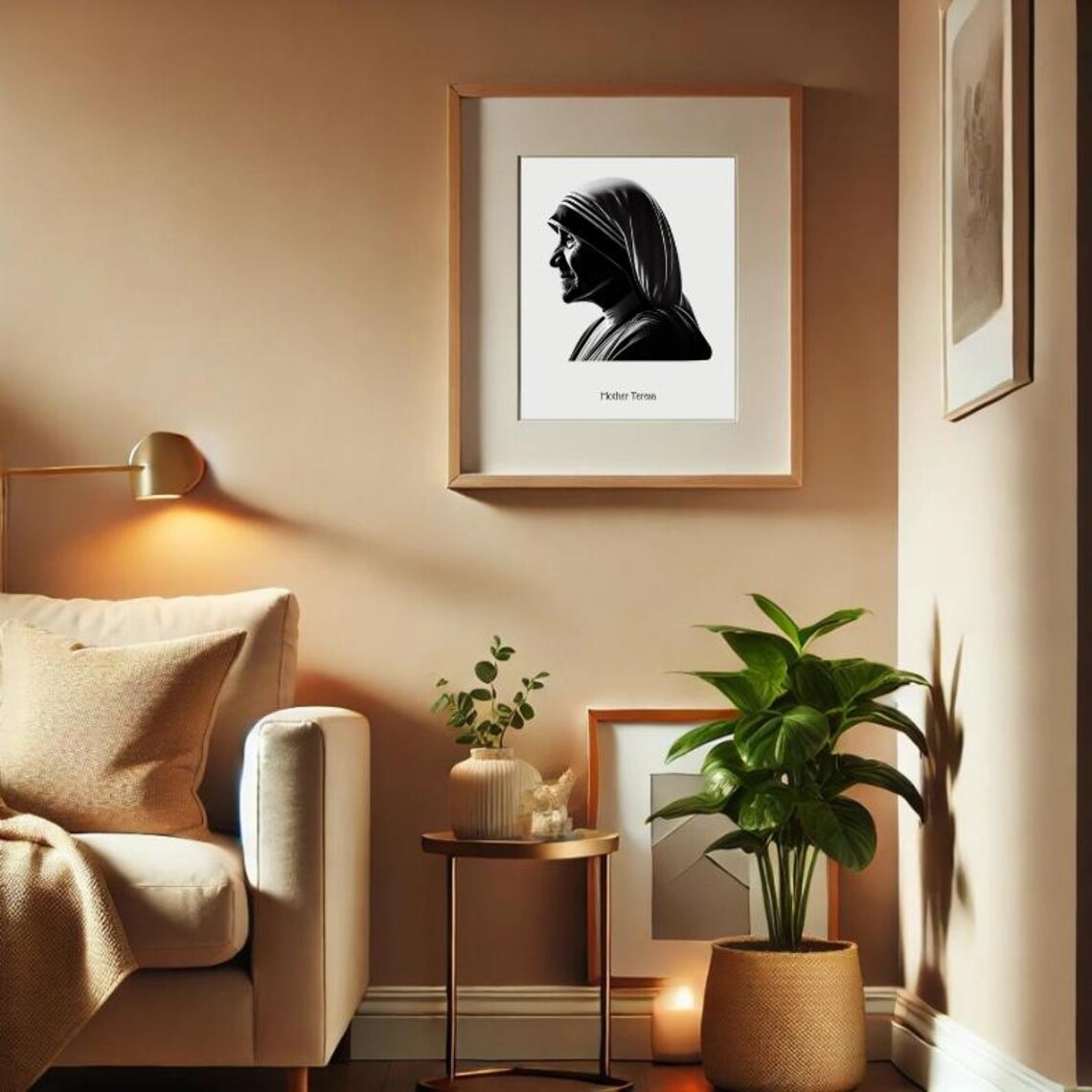 Mother Teresa Profile Silhouette Inspirational Portrait Poster - Image 8