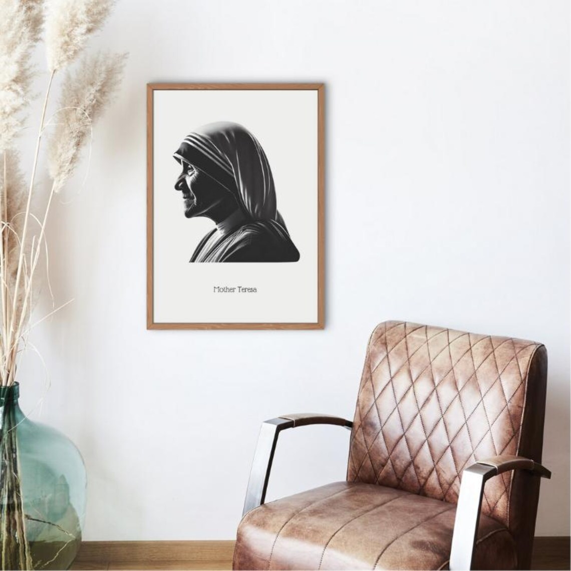 Mother Teresa Profile Silhouette Inspirational Portrait Poster - Image 7