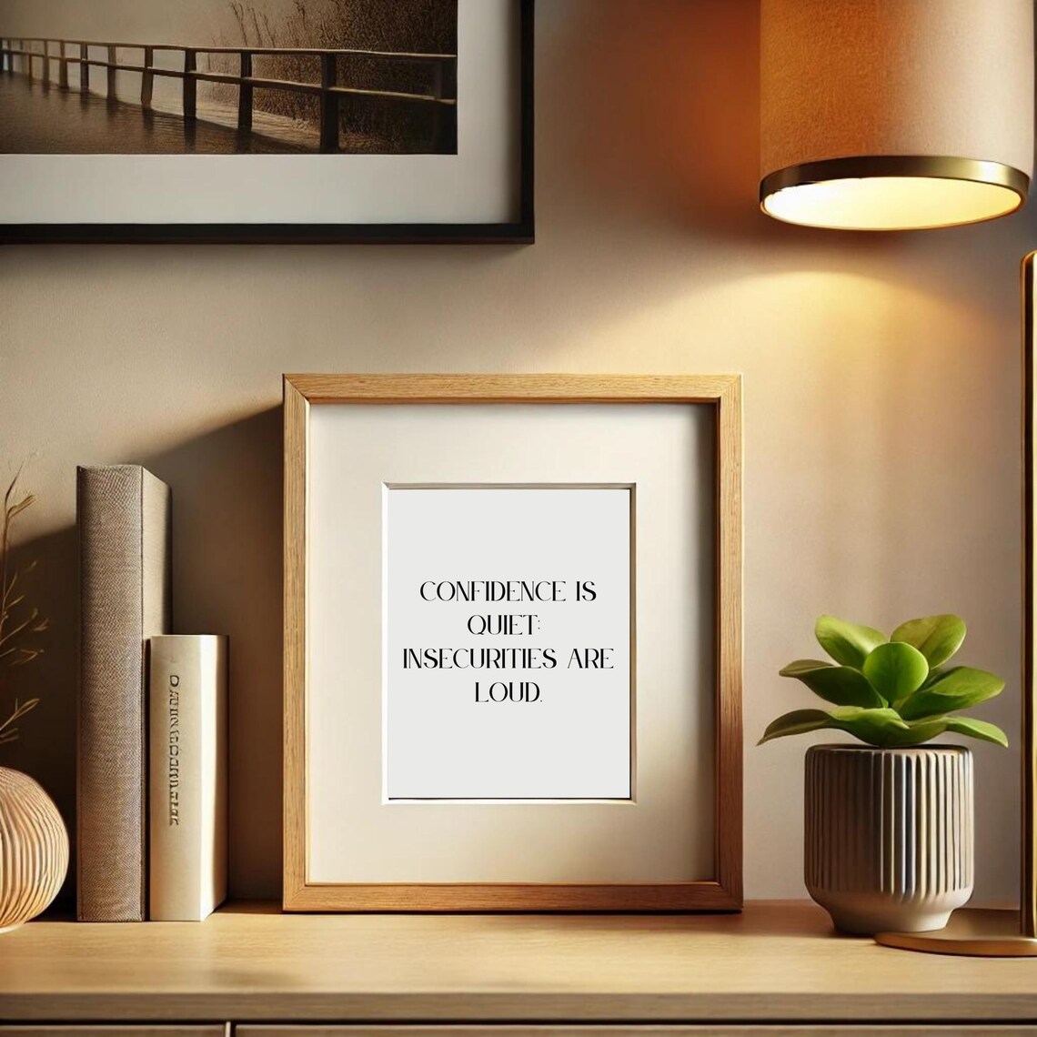 Confidence Is Quiet Insecurities Are Loud Minimalist Quote Poster - Image 3