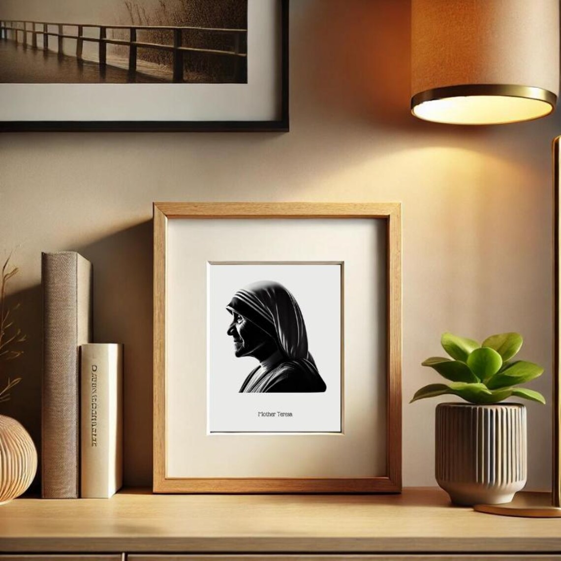 Mother Teresa Profile Silhouette Inspirational Portrait Poster - Image 6
