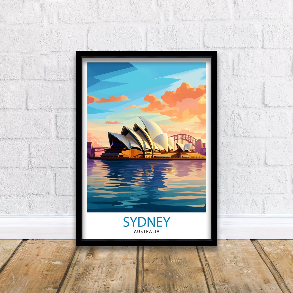Sydney Australia Travel Poster, Home Living Decor