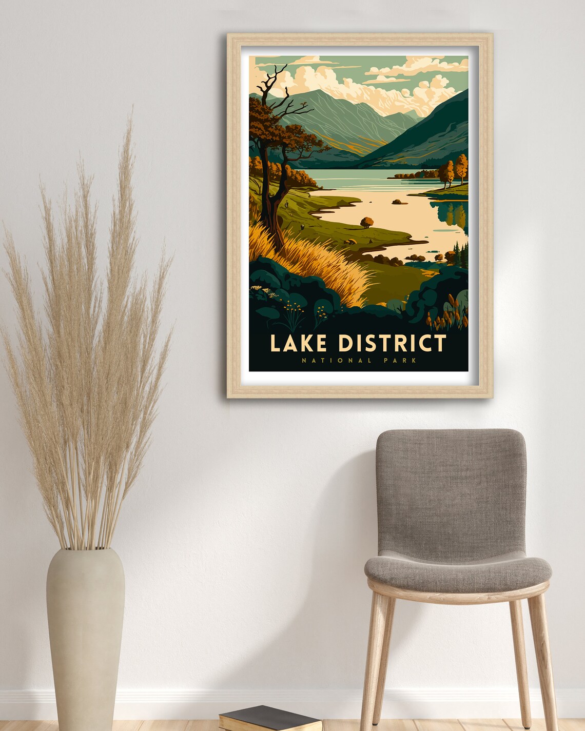 Lake District National Park England Lake Fells Vintage Travel Poster - Image 3