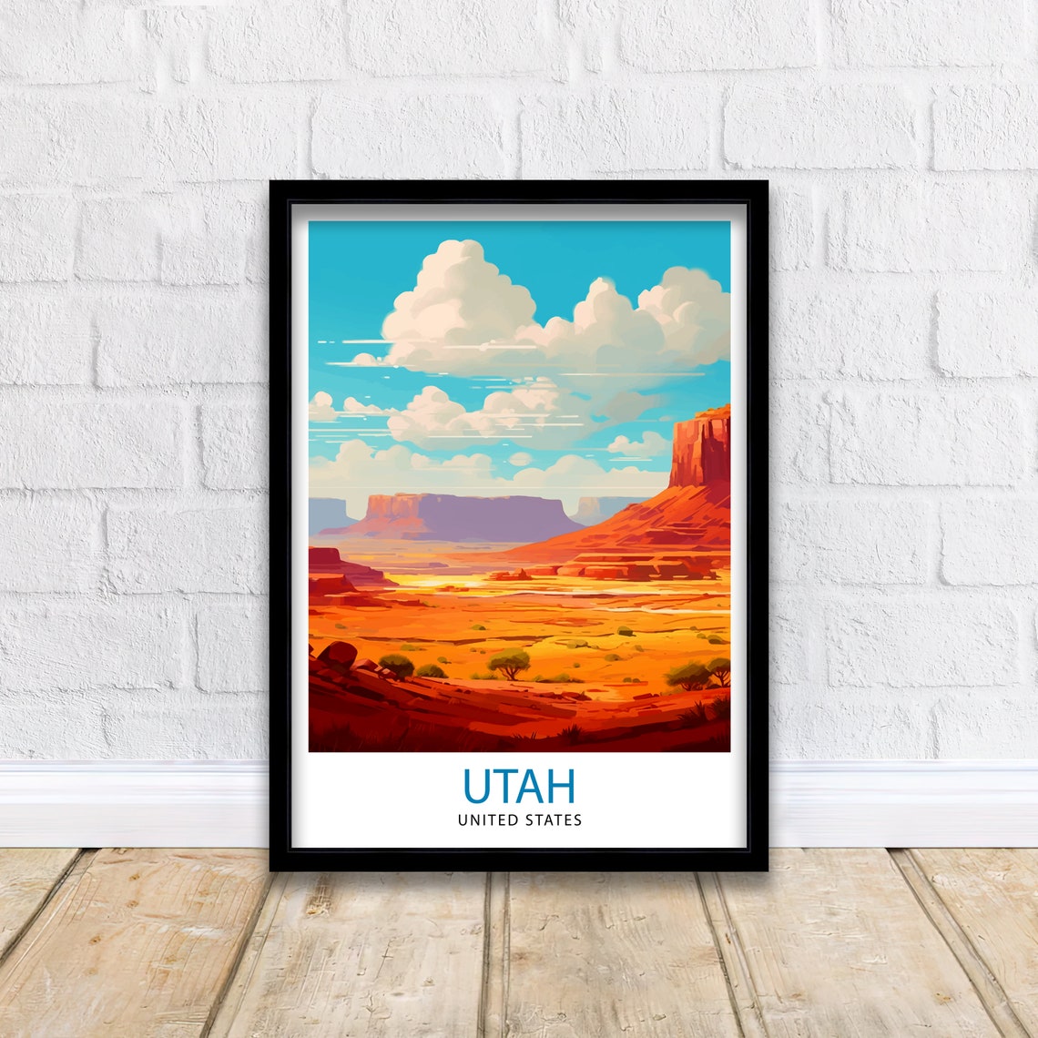 Utah Red Rock Desert Mesas Landscape Southwest Art Travel Poster - Image 2