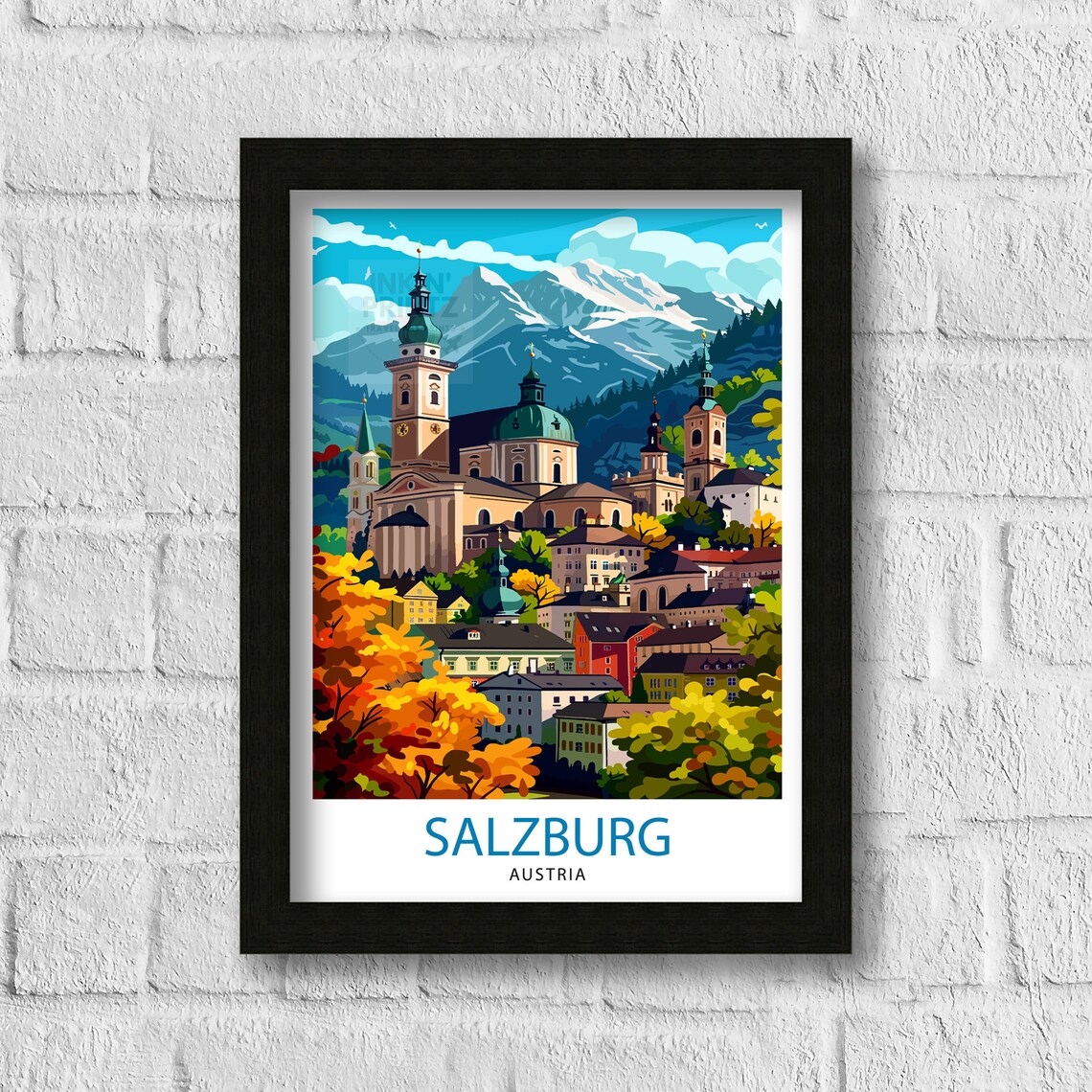 Salzburg Austria Travel Poster, Home Living Decor - Image 3