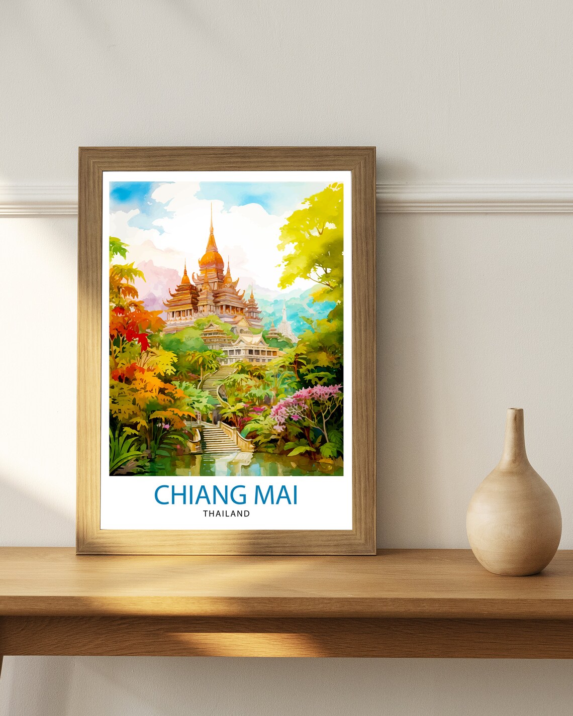 Chiang Mai Thailand Travel Poster, Asia Wall Decor - Image 2