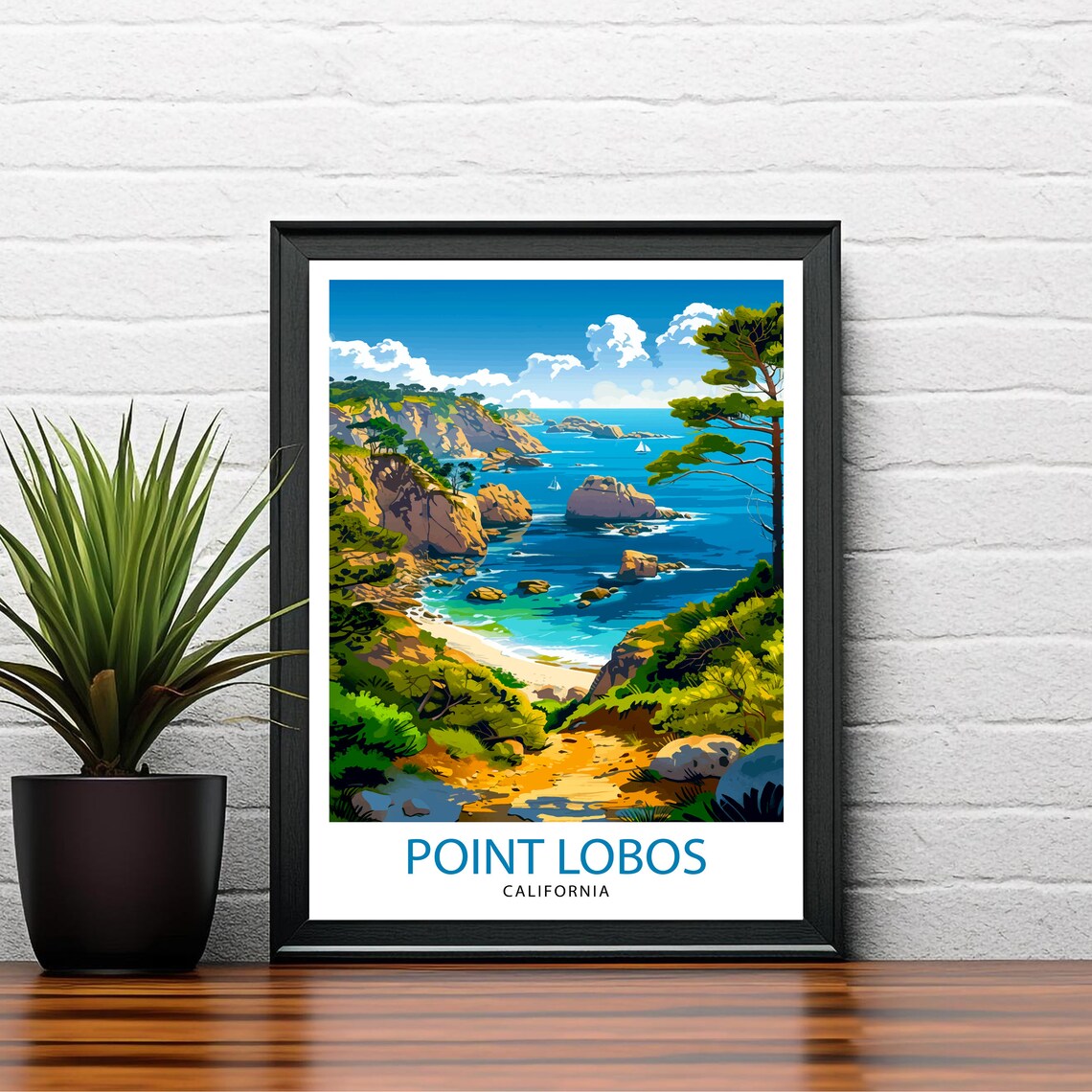 Point Lobos California Travel Poster, Wall Decor - Image 2