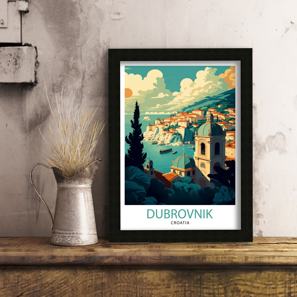 Dubrovnik Croatia Travel Poster, European City View - Image 3