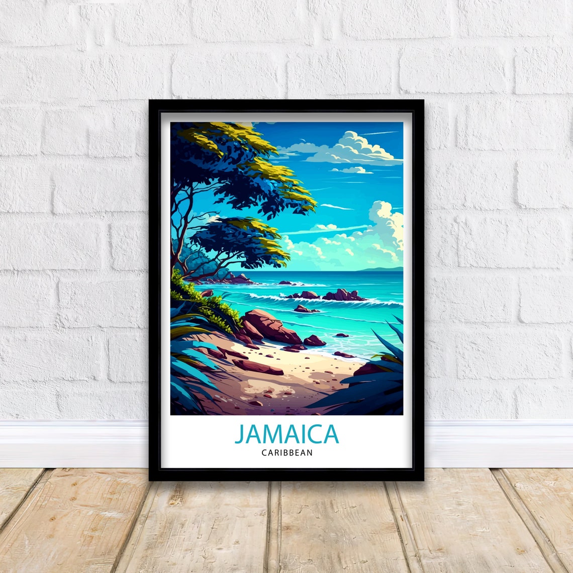 Jamaica Travel Print Jamaica Wall Art Jamaica Poster Jamaica Home Decor Jamaica Illustration Travel Poster Jamaica Gift Jamaica Wall - Image 2