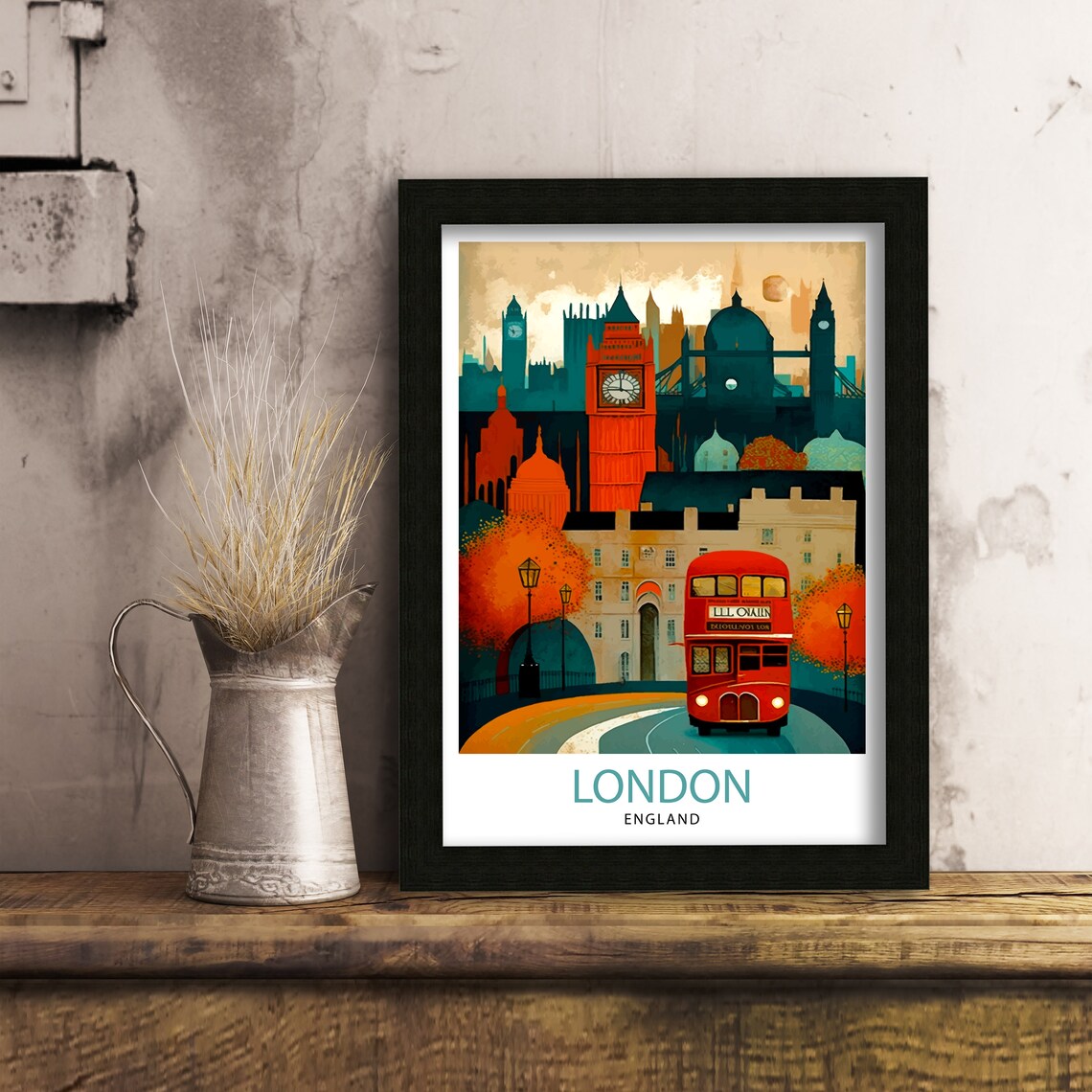 London England Travel Poster, England Wall Decor - Image 2