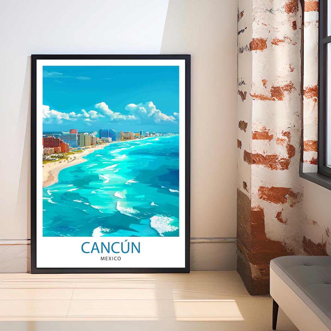 Cancun Mexico Travel Poster, Latin America Wall Decor - Image 2
