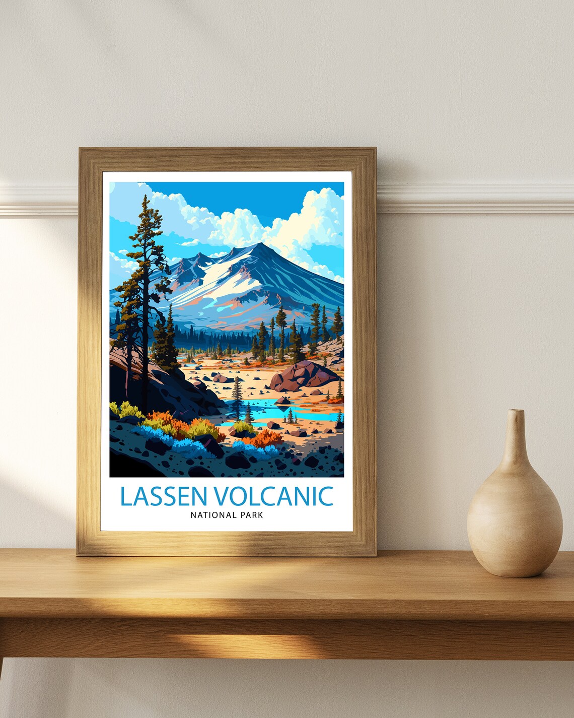 Lassen Volcanic National Park Travel Poster, Lassen Decor - Image 2