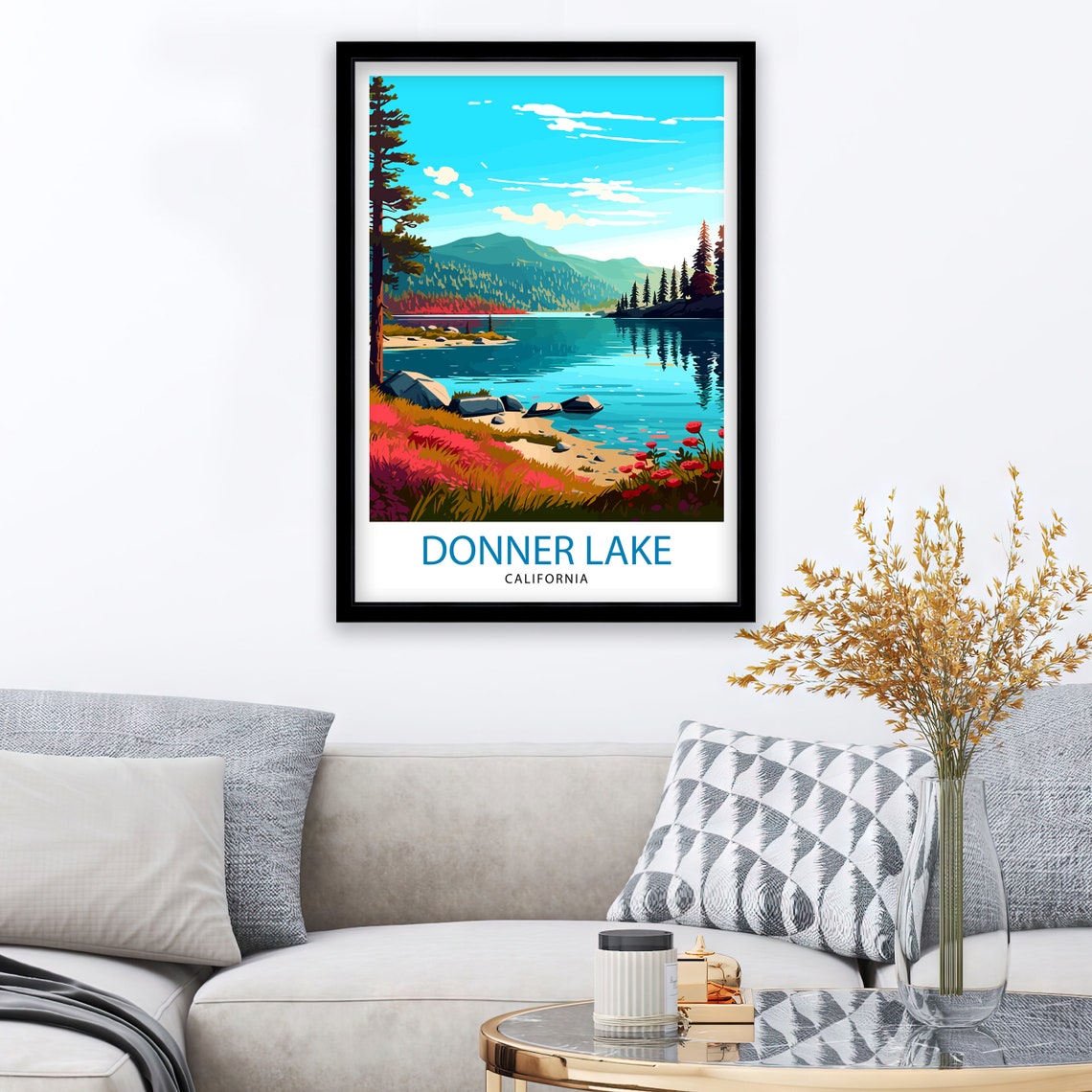 Donner Lake California Alpine Lake Pine Forest Mountain View Poster - Image 2