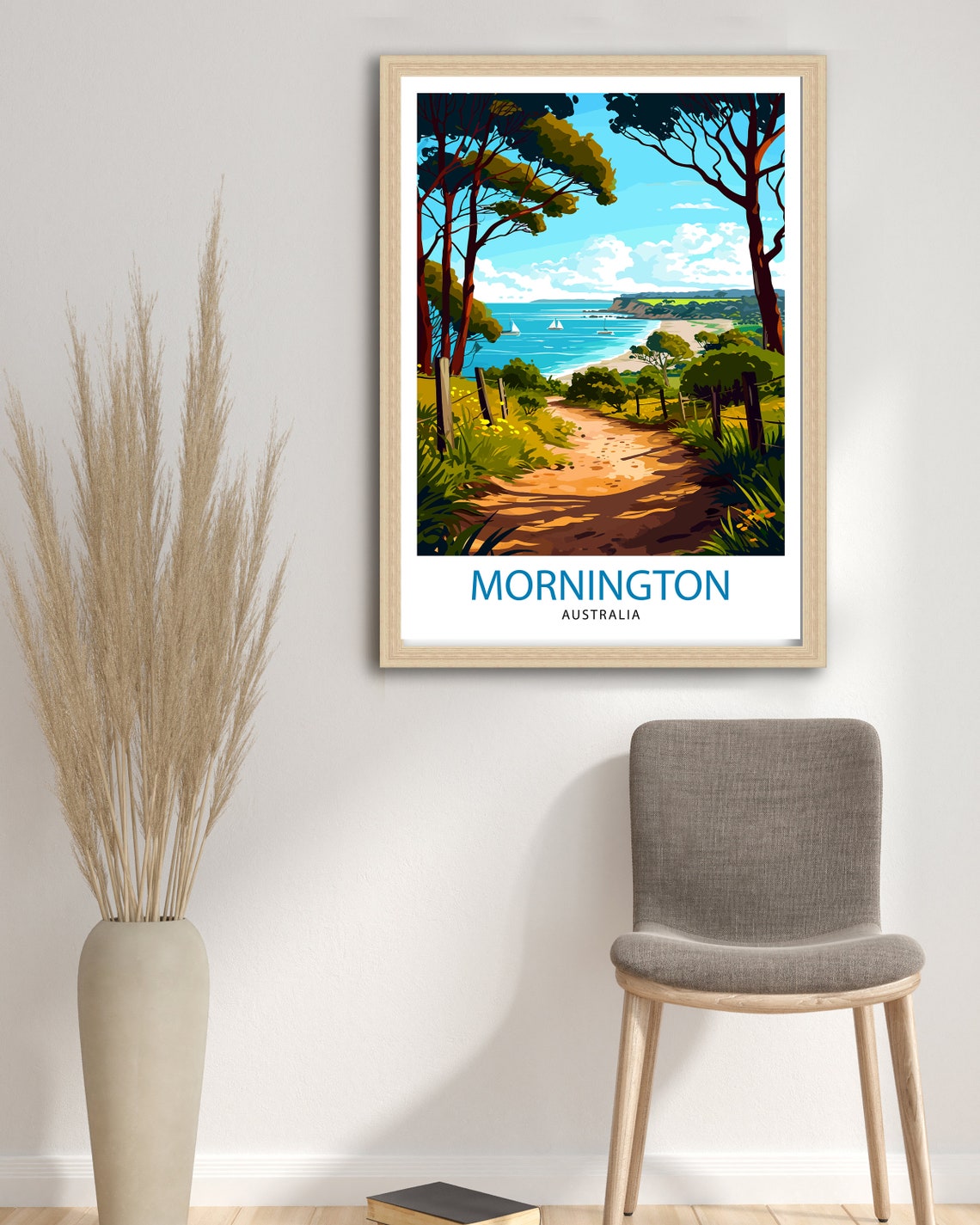 Mornington Australia Coastal Trail Beach Scene Travel Art Poster - Image 2
