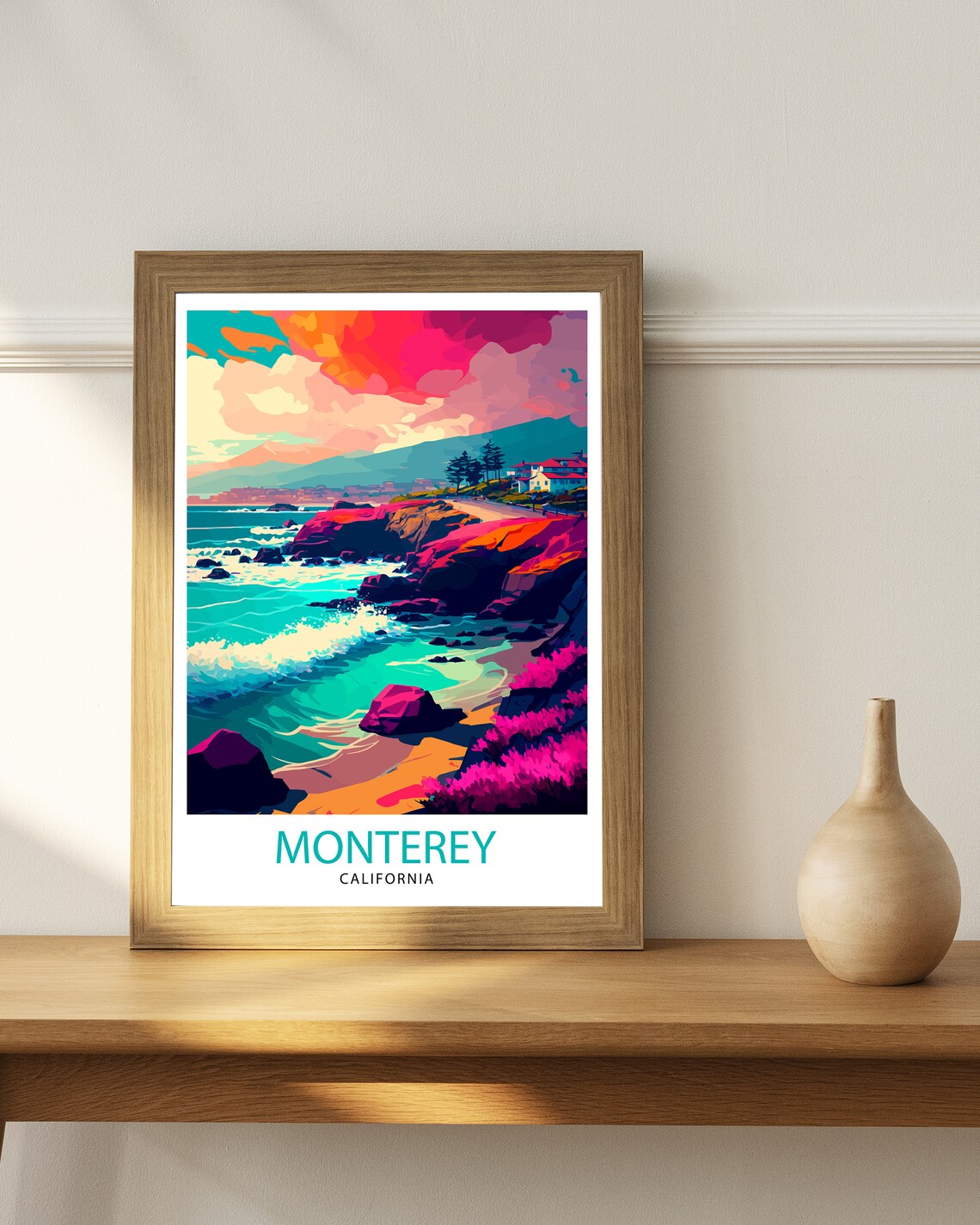 Monterey California Travel Poster, Coastal Art - Image 2