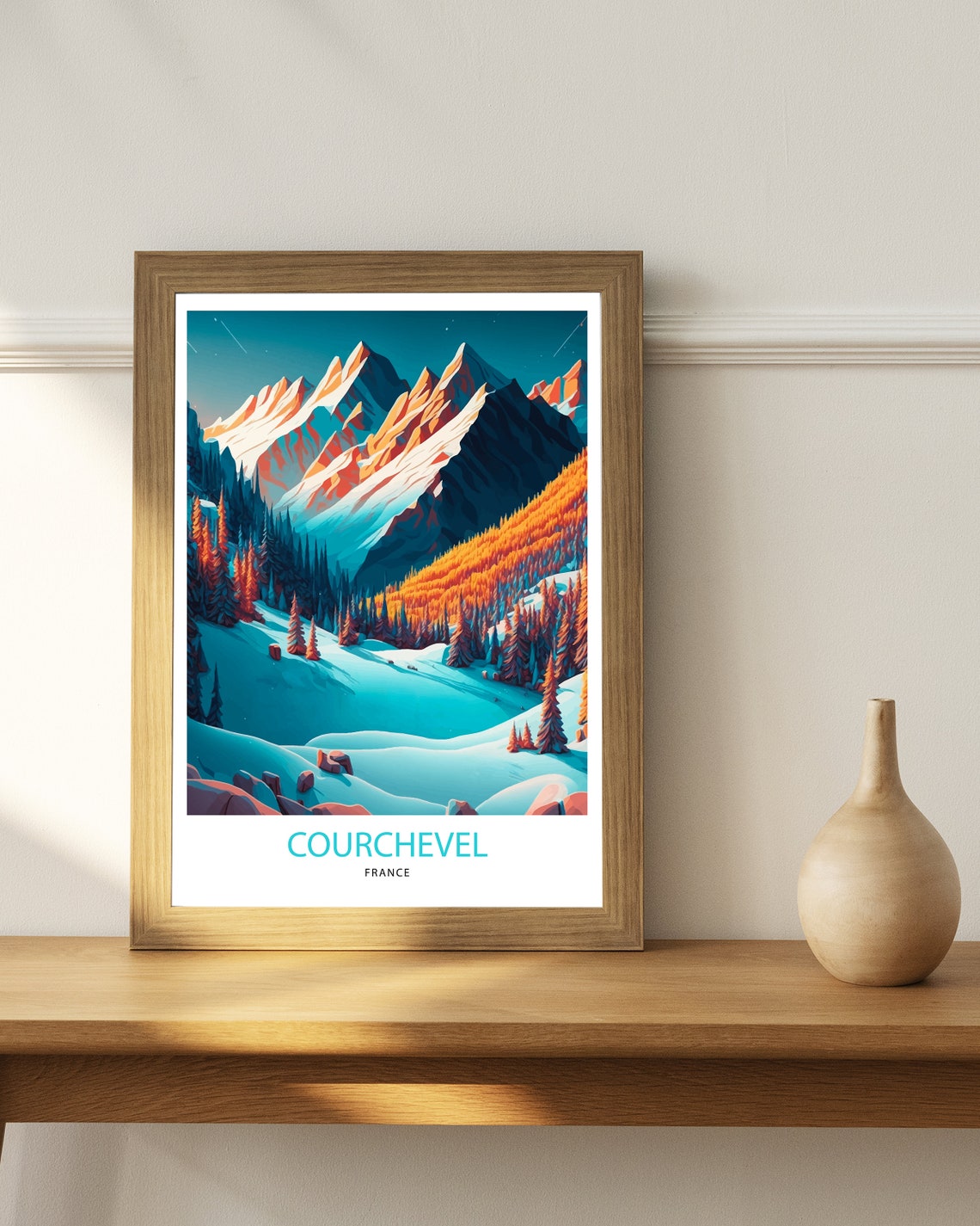 Courchevel Travel Print Courchevel Poster France Courchevel Print Courchevel France Skiing Ski Poster French Alps Travel Poster - Image 2