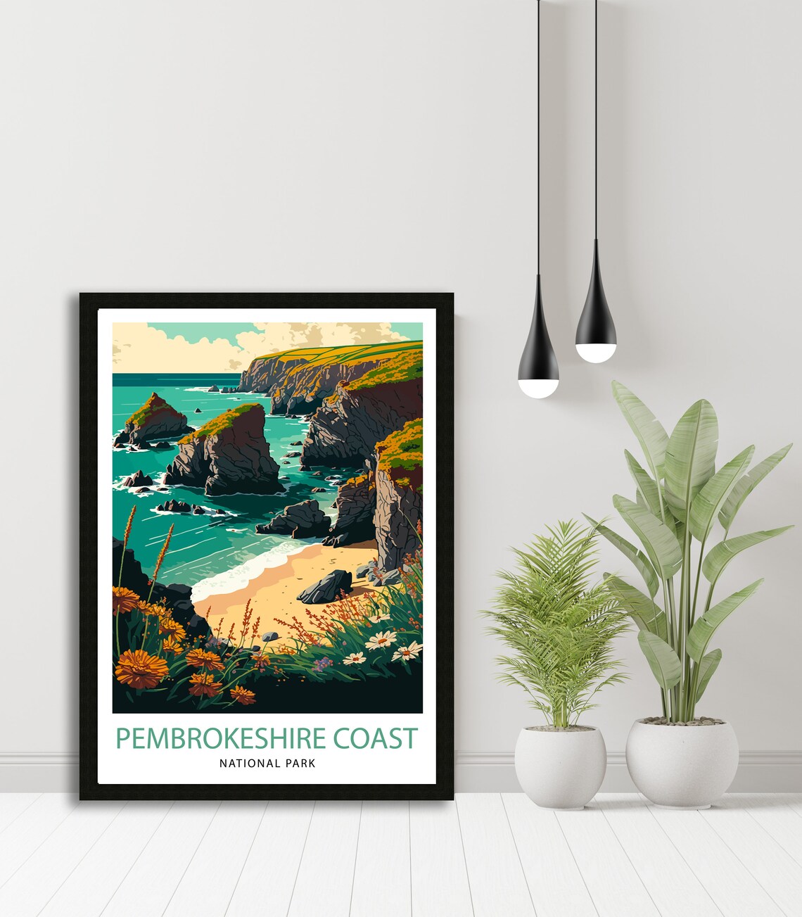 Pembrokeshire Travel Poster, National Park Landscape - Image 3
