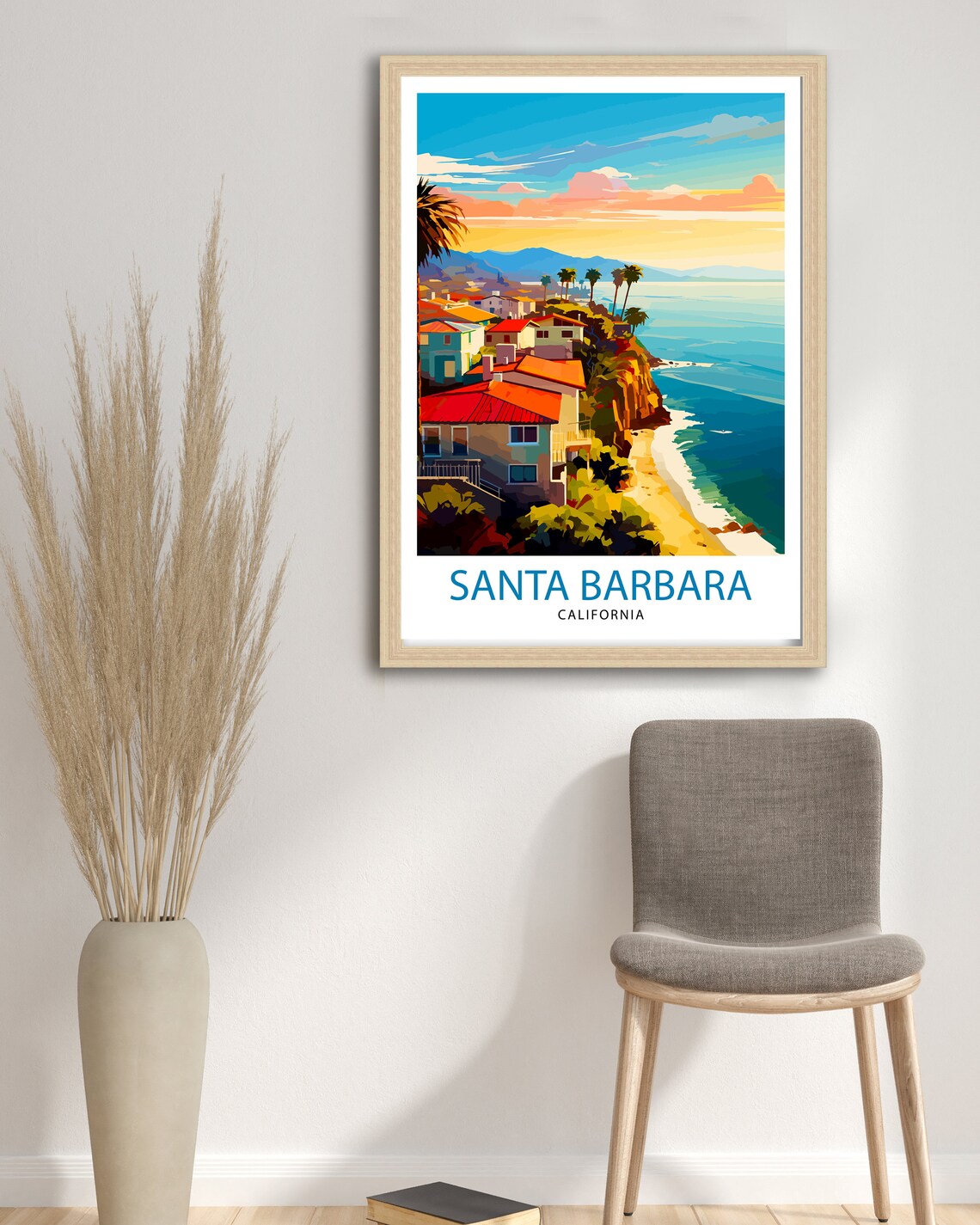 Santa Barbara California Travel Poster, Coastal Decor - Image 3