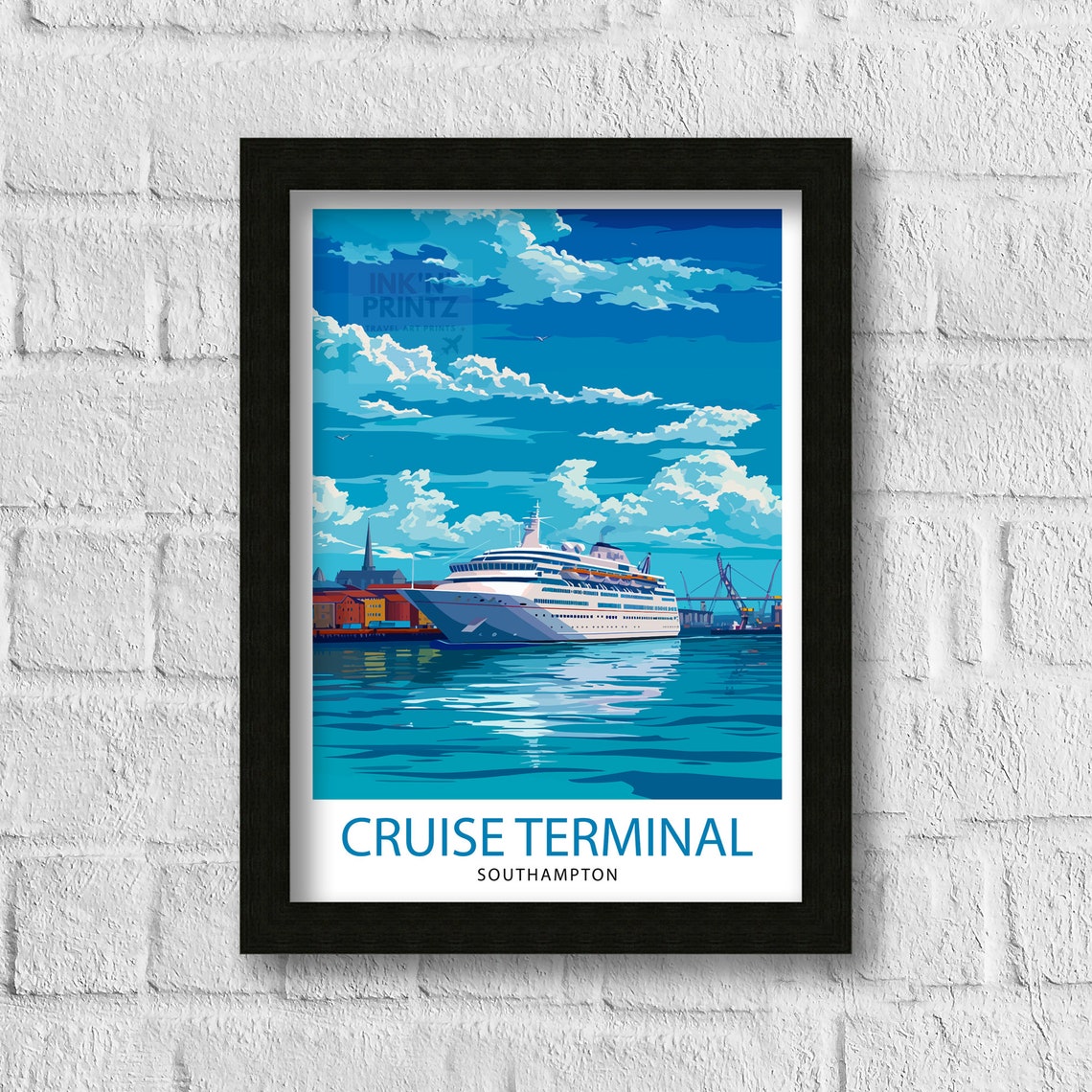 Southampton England Cruise Terminal Ship Harbor Travel Poster - Image 3