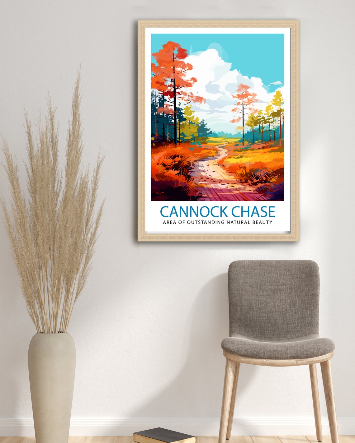 Cannock Chase England Autumn Forest Path Nature Vintage Travel Poster - Image 2
