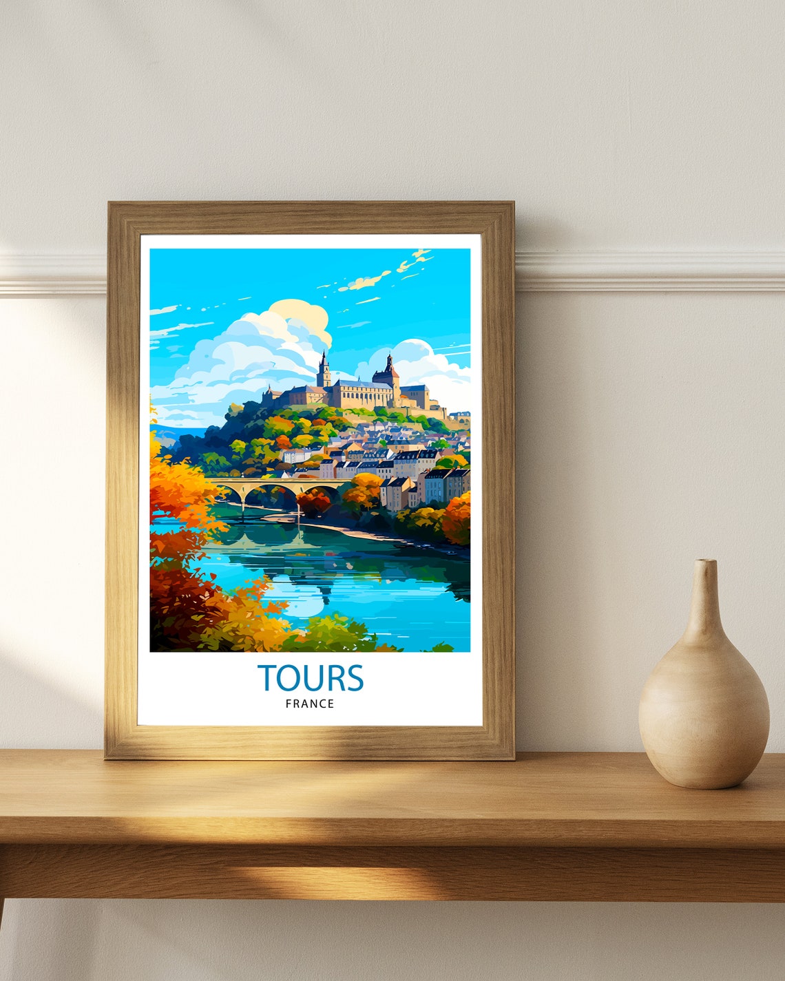 Tours France Travel Print Tours Wall Decor Tours Poster France Travel Prints Tours Art Print Tours Illustration Tours Wall Art - Image 2