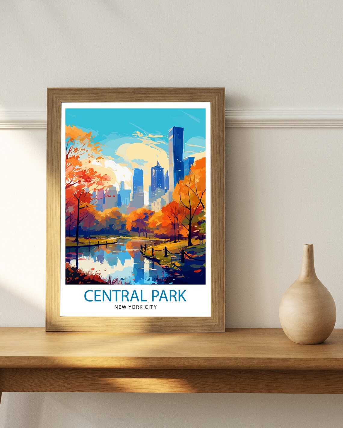 Central Park New York Travel Poster, NYC Illustration - Image 2