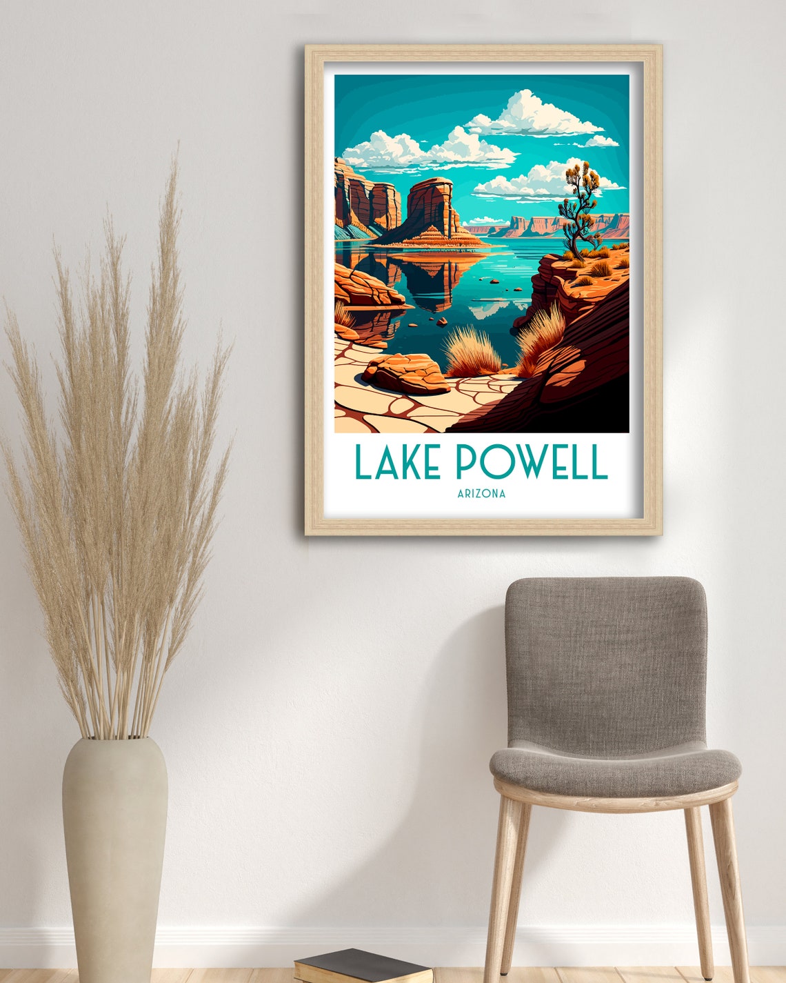 Lake Powell Arizona Travel Print Arizona Wall Decor Lake Powell Poster Usa Travel Prints Lake Powell Art Print Lake Powell Illustration - Image 3