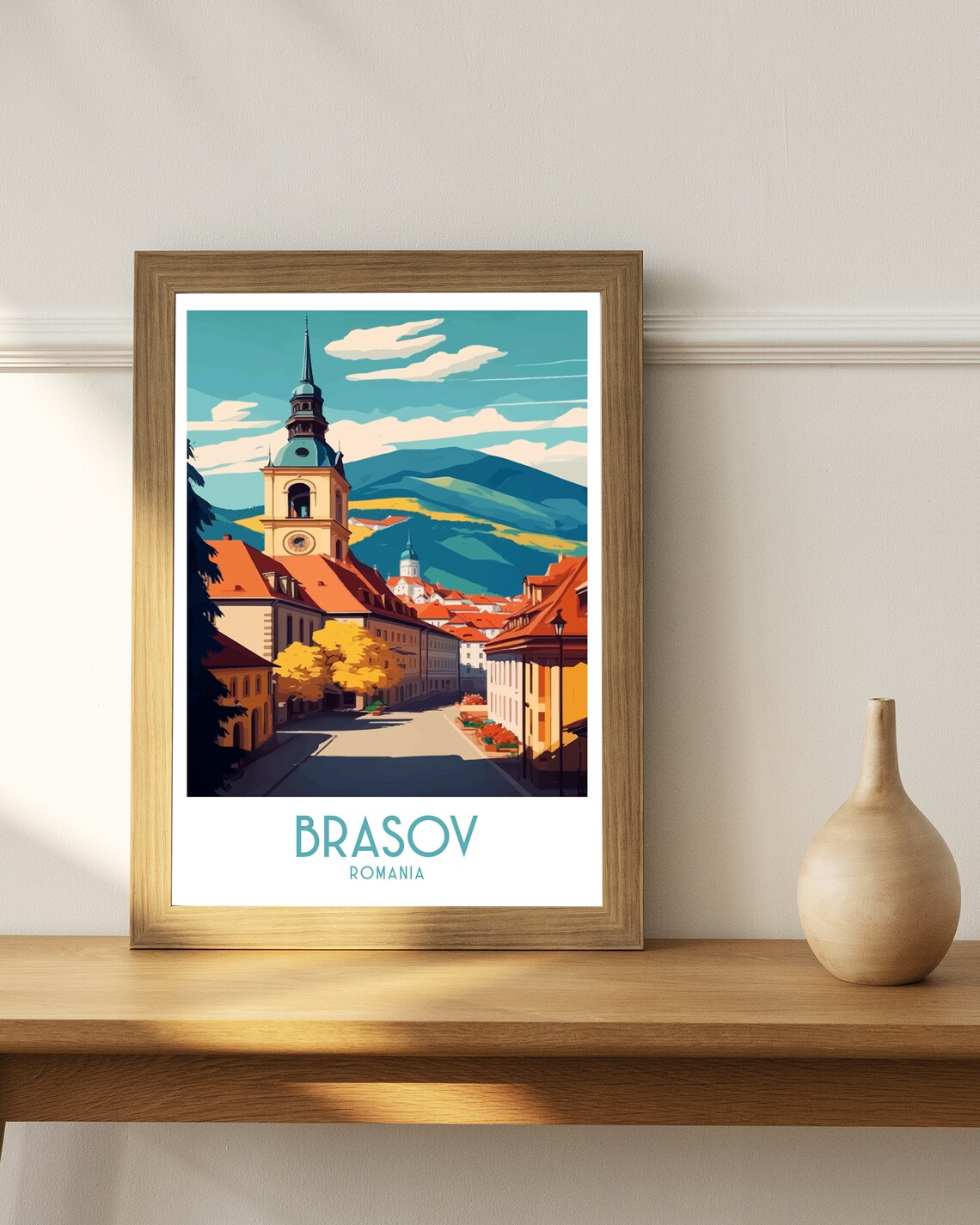 Brasov Romania Travel Poster, Europe Wall Art - Image 2