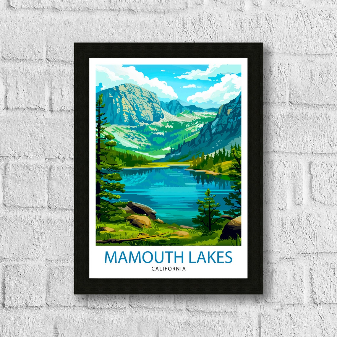 Mammoth Lakes California Sierra Mountain Lake Evergreens Poster - Image 3